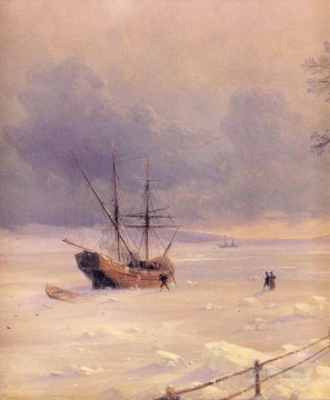  Marina Lienzo - Ivan Aivazovsky Bósforo congelado bajo la nieve Paisaje marino